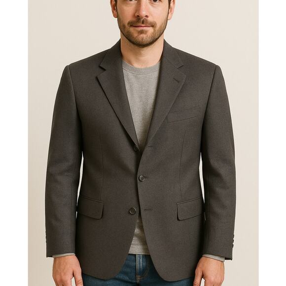 Calvin Klein Men's 44R Classic Fit 100% Wool Blazer 2 Button Suit Jacket Gray - Picture 1 of 9